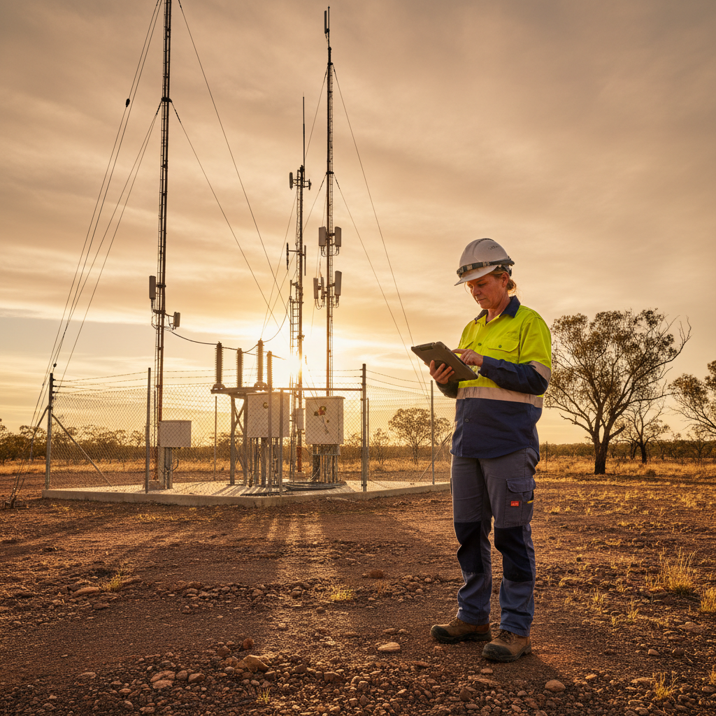 Field engineer at a remote worksite